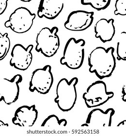Creative seamless pattern. Textures made with ink. Hand-drawn for your textile. Vector.