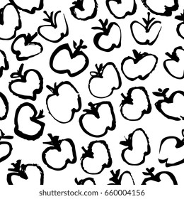 Creative seamless pattern. Textures made with ink. Wild cherries. Hand painting for your designs: logo, for posters, invitations, cards, etc. Vector.