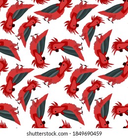 Creative seamless pattern with tropical birds, parrots, leaves and flowers. Trendy texture with hand drawn exotic plants. Swimwear botanical design. Jungle exotic summer print.	