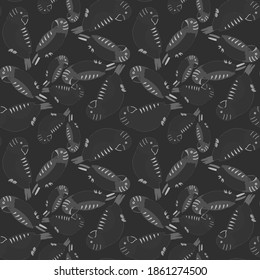 Creative seamless pattern with tropical birds, parrots, leaves and flowers. Trendy texture with hand drawn exotic plants. Swimwear botanical design. Jungle exotic summer print.	