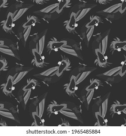 Creative seamless pattern with tropical birds, parrots, leaves and flowers. Trendy texture with hand drawn exotic plants. Swimwear botanical design. Jungle exotic summer print.	