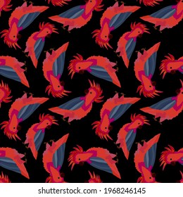 Creative seamless pattern with tropical birds, parrots, leaves and flowers. Trendy texture with hand drawn exotic plants. Swimwear botanical design. Jungle exotic summer print.