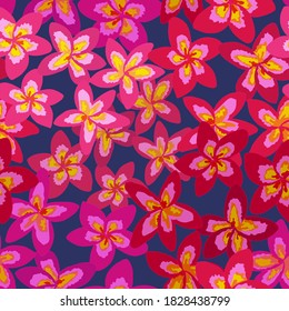 Creative seamless pattern with tropical leaves. Trendy pattern with hand drawn exotic plants. Swimwear botanical design. Jungle exotic summer print.