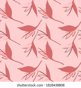 Patrón creativo sin fisuras con hojas tropicales. Patrón de moda con plantas exóticas dibujadas a mano. Diseño botánico de bañador. Impresión veraniega exótica de la jungla.