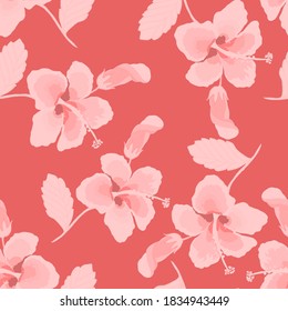 Creative seamless pattern with tropical leaves. Trendy pattern with hand drawn exotic plants. Swimwear botanical design. Jungle exotic summer print.