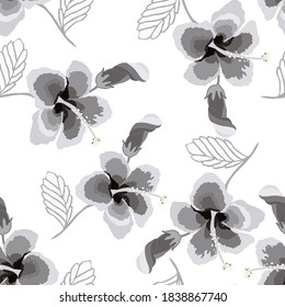 Creative seamless pattern with tropical leaves. Trendy pattern with hand drawn exotic plants. Swimwear botanical design. Jungle exotic summer print.	