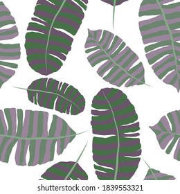 Patrón creativo sin fisuras con hojas tropicales. Patrón de moda con plantas exóticas dibujadas a mano. Diseño botánico de bañador. Impresión veraniega exótica de la jungla.	