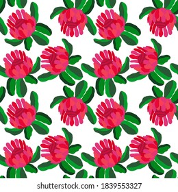 Creative seamless pattern with tropical leaves. Trendy pattern with hand drawn exotic plants. Swimwear botanical design. Jungle exotic summer print.	