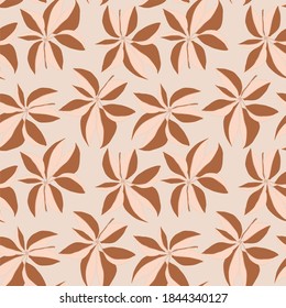 Creative seamless pattern with tropical leaves. Trendy pattern with hand drawn exotic plants. Swimwear botanical design. Jungle exotic summer print.	
