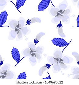 Creative seamless pattern with tropical leaves. Trendy pattern with hand drawn exotic plants. Swimwear botanical design. Jungle exotic summer print.	