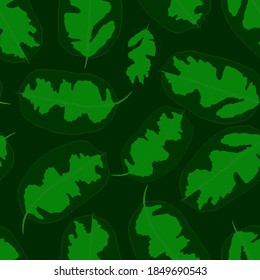 Creative seamless pattern with tropical leaves. Trendy pattern with hand drawn exotic plants. Swimwear botanical design. Jungle exotic summer print.	