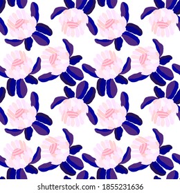 Creative seamless pattern with tropical leaves. Trendy pattern with hand drawn exotic plants. Swimwear botanical design. Jungle exotic summer print.	
