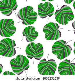 Creative seamless pattern with tropical leaves. Trendy pattern with hand drawn exotic plants. Swimwear botanical design. Jungle exotic summer print.	