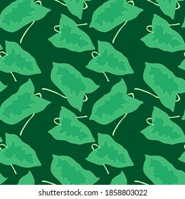 Creative seamless pattern with tropical leaves. Trendy pattern with hand drawn exotic plants. Swimwear botanical design. Jungle exotic summer print.	