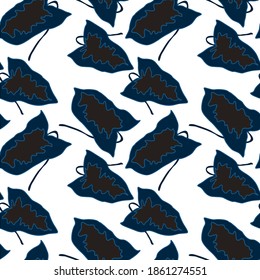 Creative seamless pattern with tropical leaves. Trendy pattern with hand drawn exotic plants. Swimwear botanical design. Jungle exotic summer print.	