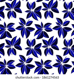 Creative seamless pattern with tropical leaves. Trendy pattern with hand drawn exotic plants. Swimwear botanical design. Jungle exotic summer print.	