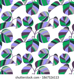 Creative seamless pattern with tropical leaves. Trendy pattern with hand drawn exotic plants. Swimwear botanical design. Jungle exotic summer print.	