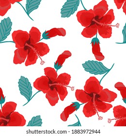 Creative seamless pattern with tropical leaves. Trendy pattern with hand drawn exotic plants. Swimwear botanical design. Jungle exotic summer print.	