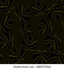 Creative seamless pattern with tropical leaves. Trendy pattern with hand drawn exotic plants. Swimwear botanical design. Jungle exotic summer print.	