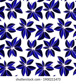 Creative seamless pattern with tropical leaves. Trendy pattern with hand drawn exotic plants. Swimwear botanical design. Jungle exotic summer print.	