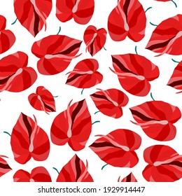 Creative seamless pattern with tropical leaves. Trendy pattern with hand drawn exotic plants. Swimwear botanical design. Jungle exotic summer print.	