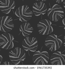 Creative seamless pattern with tropical leaves. Trendy pattern with hand drawn exotic plants. Swimwear botanical design. Jungle exotic summer print.	