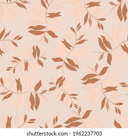 Patrón creativo sin fisuras con hojas tropicales. Patrón de moda con plantas exóticas dibujadas a mano. Diseño botánico de bañador. Impresión veraniega exótica de la jungla.	
