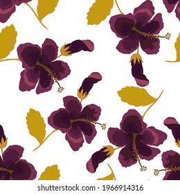 Creative seamless pattern with tropical leaves. Trendy pattern with hand drawn exotic plants. Swimwear botanical design. Jungle exotic summer print.	