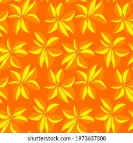 Creative seamless pattern with tropical leaves. Trendy pattern with hand drawn exotic plants. Swimwear botanical design. Jungle exotic summer print.	