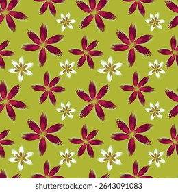 Padrão sem emenda criativo com folhas tropicais. Textura estirada à mão na moda. 
