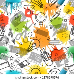 Creative seamless pattern. Vector art background 