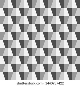 Creative seamless polygonal 3d pattern - repeatable geometric design. White and grey texture. Abstract trendy background
