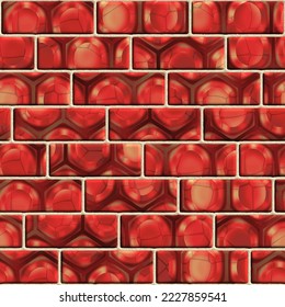 Creative seamless texture of original bricks in the form of square tiles, vector eps 10
