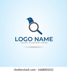Creative Search Bird logo design template