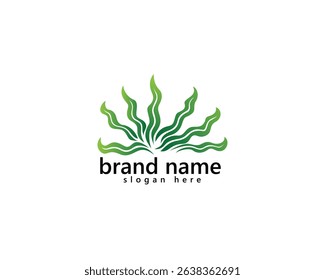 creative seaweed logo, abstract seaweed ,logo design template