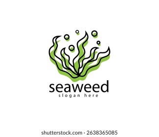 creative seaweed logo, abstract seaweed ,logo design template