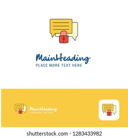 Creative Secure chat  Logo Design. Flat color Logo place for Tagline. Vector Illustration