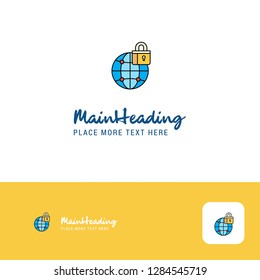 Creative Secure internet  Logo Design. Flat color Logo place for Tagline. Vector Illustration