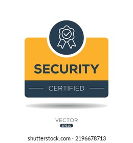Insignia certificada (seguridad) creativa, ilustración vectorial.