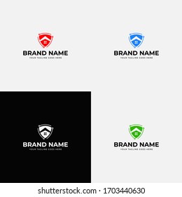 Creative Security Shield House Abstract Real Estate Logo Design Template for Company. Construction Architecture Building Logo Design Template Element. Home icon, real estate symbol vector.