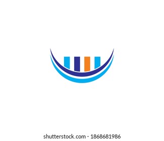 Creative semi circle and line icon logo design template
