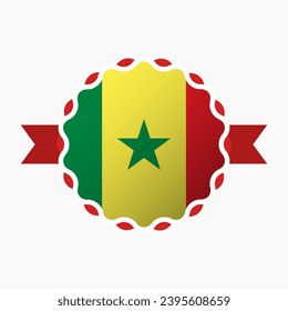 Creative Senegal Flag Emblem Badge