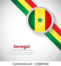 Creative Senegal national flag on circle. Independence day of Senegal country with classic background