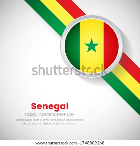 Creative Senegal national flag on circle. Independence day of Senegal country with classic background