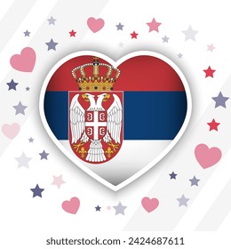 Creative Serbia Flag Heart Icon