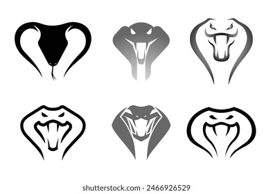 Creative Serpent Cobra Head Collection Set Logo Design Vector Symbol Illustration	
