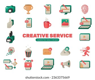 Creative Service Isometric Iconset for Presentation