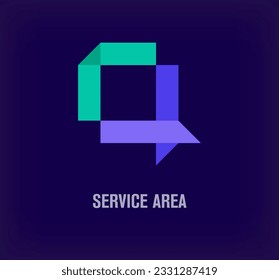 Creative service speech bubble logo. Unique color transitions. Unique company logo template. vector