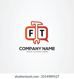Creative Services Icon or Chat Logo With Letter FT Logo Isolated Vector Illustration