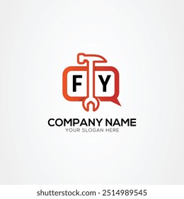 Creative Services Icon or Chat Logo With Letter FY Logo Isolated Vector Illustration